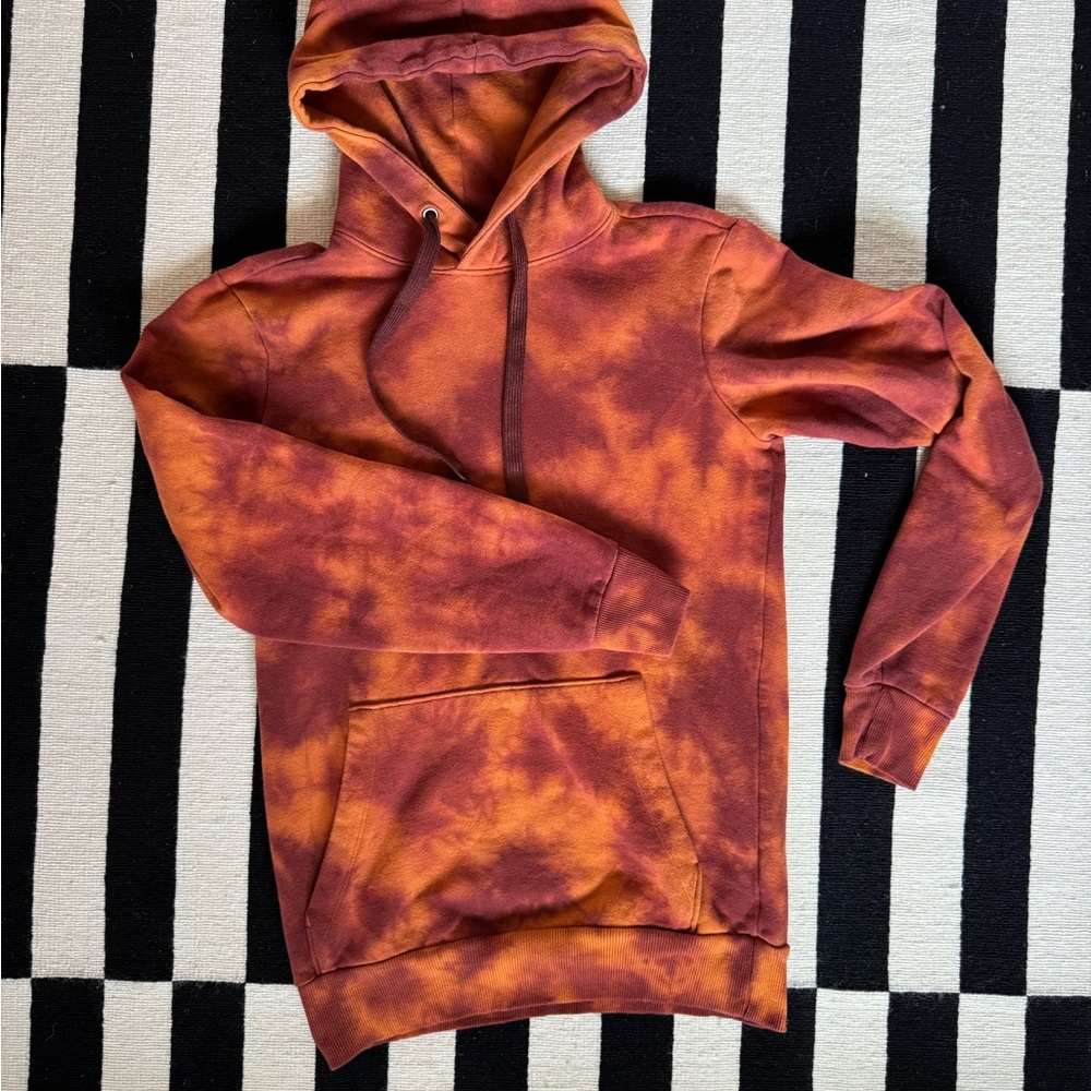 Men's Tie-Dye Hoodie - Orange and Brown No boundaries - Picture 2 of 5